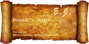 Bondár Judit névjegykártya