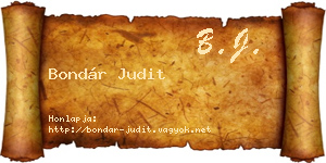 Bondár Judit névjegykártya